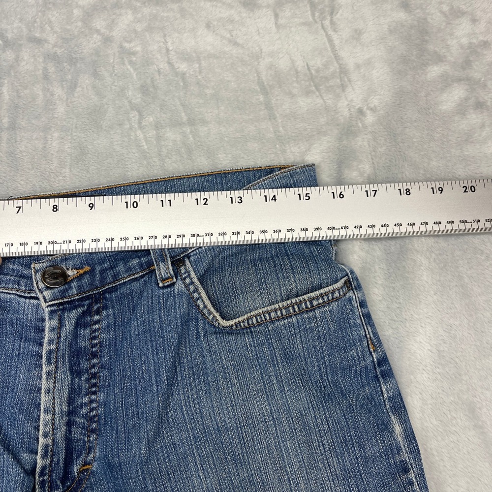 Just Cavalli Jeans Womens 31x30 Blue Denim Faded Mid Rise Low Waist Flare Leg - Picture 8 of 11